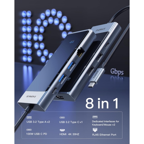 Inateck 8 Balant Noktal USB C Hub 
