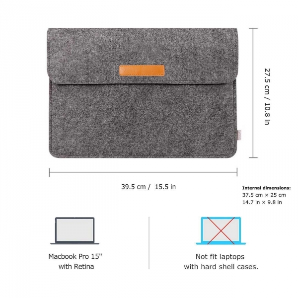 Inateck Macbook Air / Macbook Pro anta (15.4 in)-Dark Gray