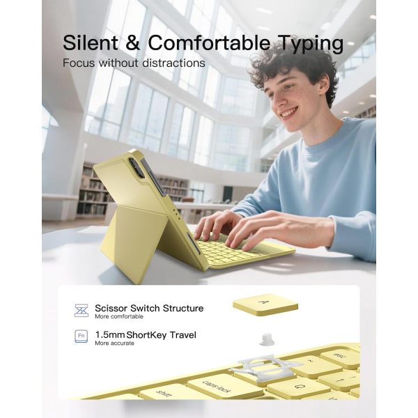 Inateck Apple iPad 10.Nesil Uyumlu Klavyeli K�l�f-Yellow