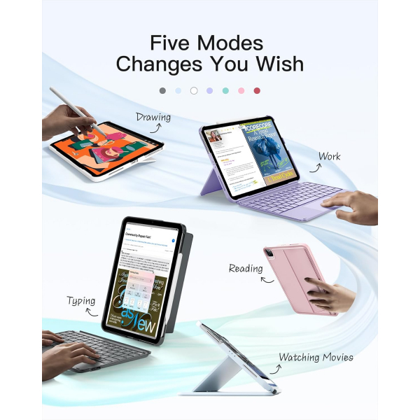 Inateck Apple iPad 10.Nesil Uyumlu Klavyeli K�l�f-Light Pink