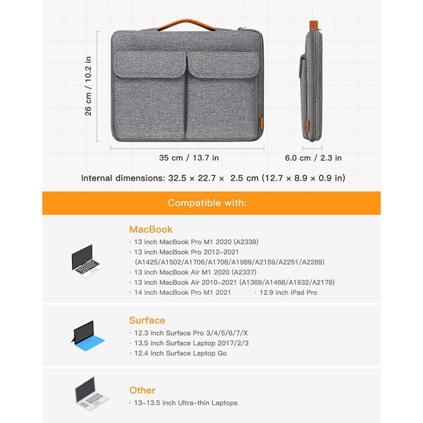 Inateck LB02011 Laptop �antas� (13 in�)-Grey