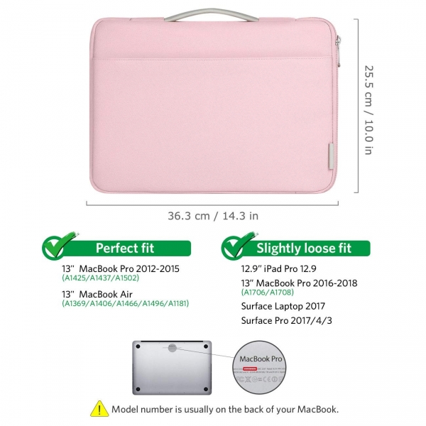 Inateck Macbook Air / Macbook Pro / Pro Retina El antas (13-13.3-in)-Pink