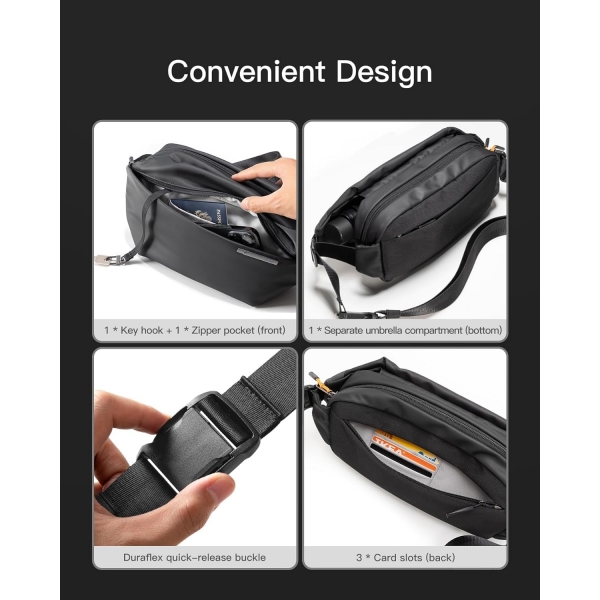 Inateck Sling Crossbody Chest anta(4L)-Black