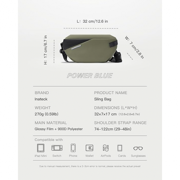 Inateck X-Lite Askl anta -Olive
