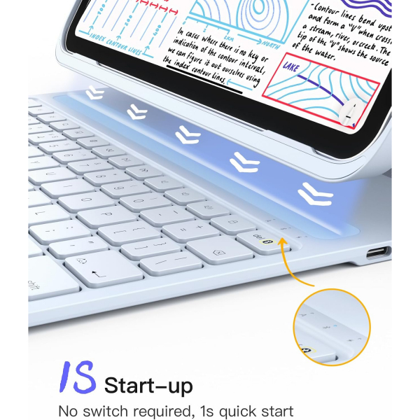 Inateck iPad 10.Nesil Light Klavyeli K�l�f (10.9 in�)-Blue