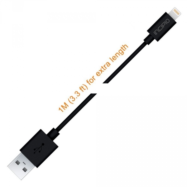 Incipio Apple MFI Lightning Kablo (1 Metre)-Black