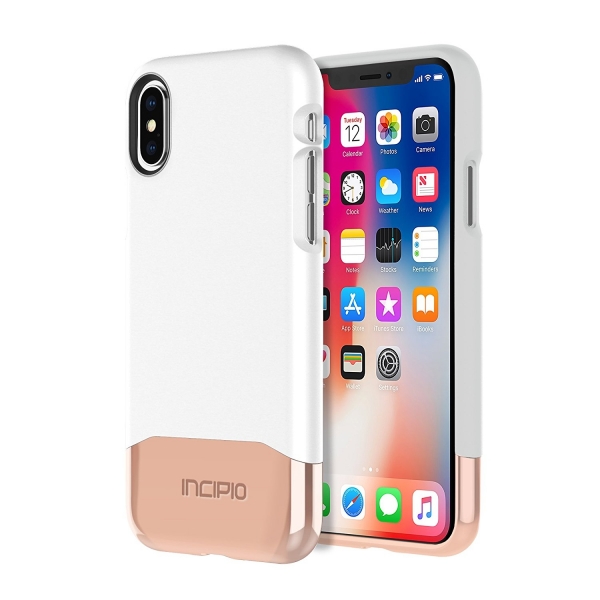 Incipio Apple iPhone X Chrome Klf-Glossy White And Rose Gold