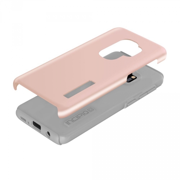 Incipio Galaxy S9 DualPro Klf (MIL-STD-810G)-Iridescent Rose Quartz-Gray  