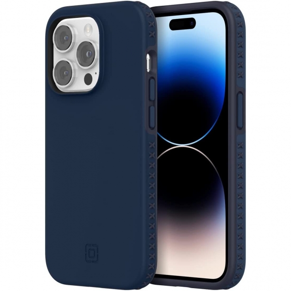 Incipio Grip Serisi iPhone 14 Pro Klf (MIL-STD-810G)-Midnight Navy/Inkwell Blue