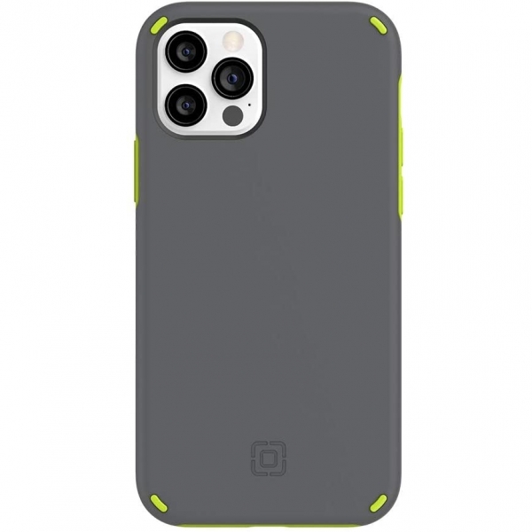 Incipio iPhone 12 Duo Serisi Klf (MIL-STD-810G)-Gray/Volt Green