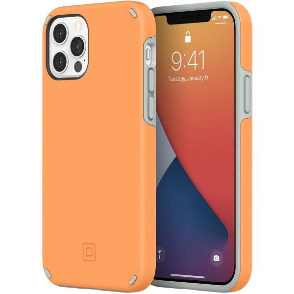 Incipio iPhone 12 Duo Serisi Klf (MIL-STD-810G)-Clementine Orange/Gray