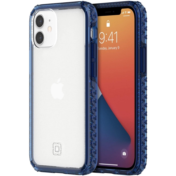 Incipio iPhone 12 Mini Grip Serisi Klf (MIL-STD-810G)-Classic Blue/Clear