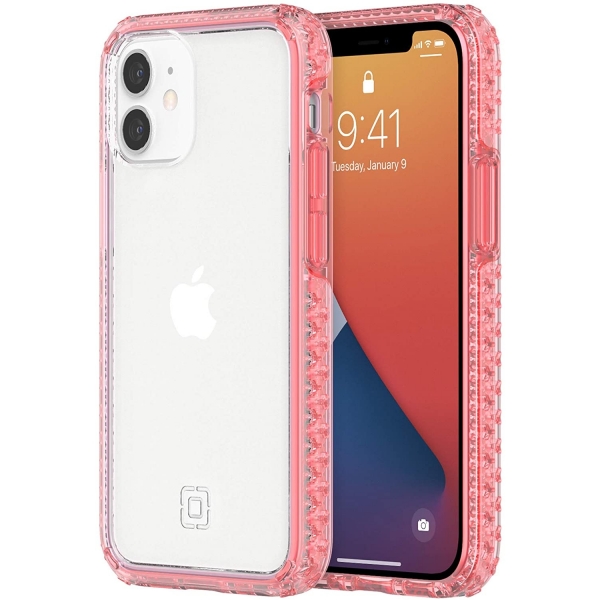 Incipio iPhone 12 Mini Grip Serisi Klf (MIL-STD-810G)-Party Pink/Clear