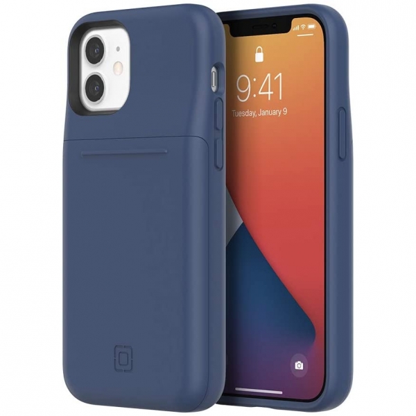  Incipio iPhone 12 Mini Stashback Kart B�lmeli K�l�f (MIL-STD-810G)-Midnight Navy