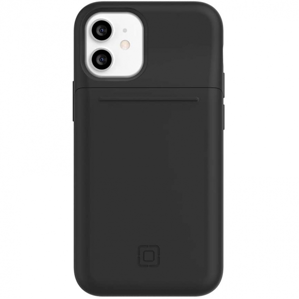  Incipio iPhone 12 Mini Stashback Kart B�lmeli K�l�f (MIL-STD-810G)-Jet Black