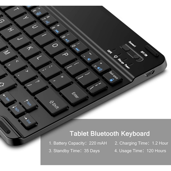Infiland Galaxy Tab S6 Klavyeli Klf (10.5 in)-Black