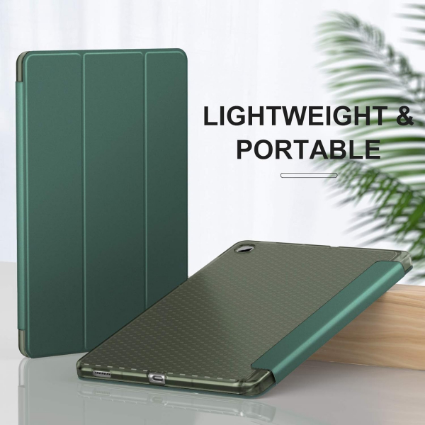 Infiland Galaxy Tab S6 Lite Kalem Blmeli Klf (10.4 in)-Midnight Green