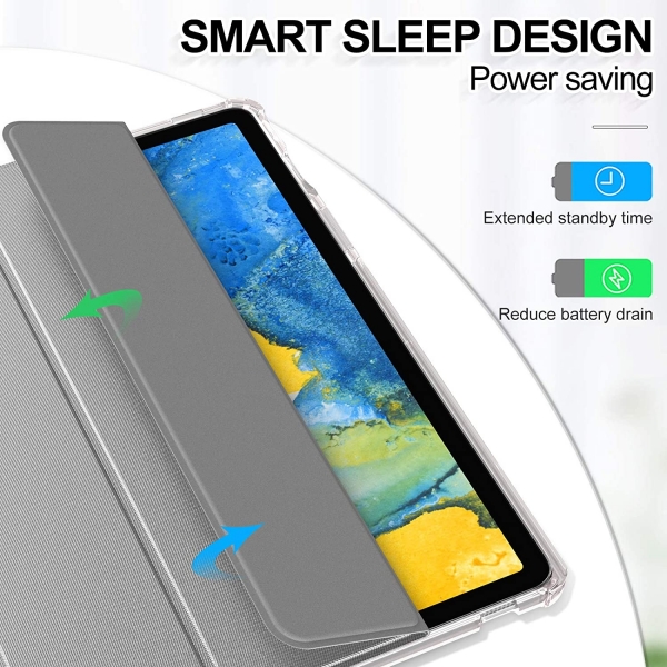 Infiland Galaxy Tab S7 Kalem Bölmeli Kılıf (11 inç)-Gray