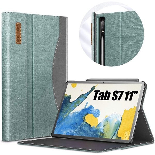 Infiland Galaxy Tab S7 Business Standl Klf (11 in)-Mint Green