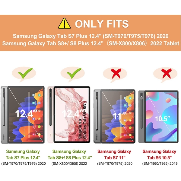 Infland Galaxy Tab S8 Plus Klf-Dark Red