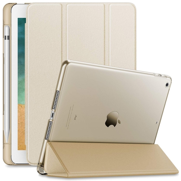 Infiland Apple iPad Kalem Blmeli Klf (9.7 in)-Gold