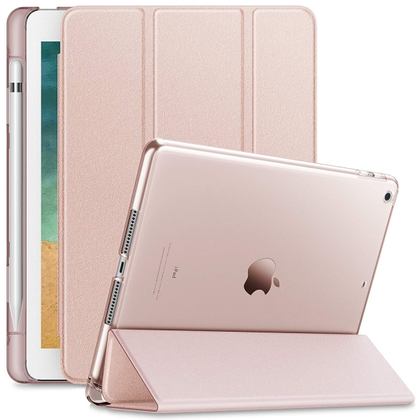 Infiland Apple iPad Kalem Blmeli Klf (9.7 in)-Rose Gold