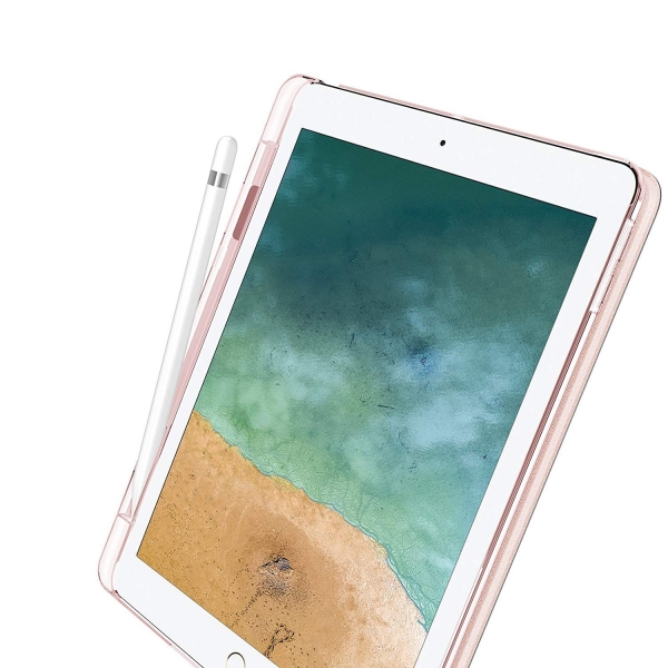 Infiland Apple iPad Kalem Blmeli Klf (9.7 in)-Rose Gold