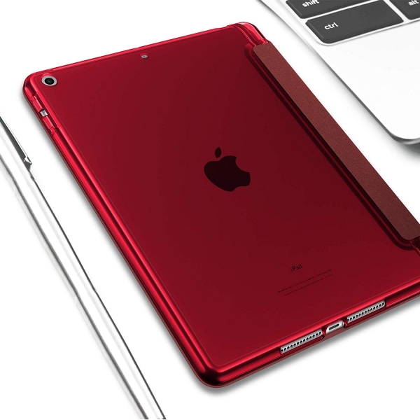 Infiland Apple iPad Kalem Blmeli Klf (9.7 in)-Wine Red