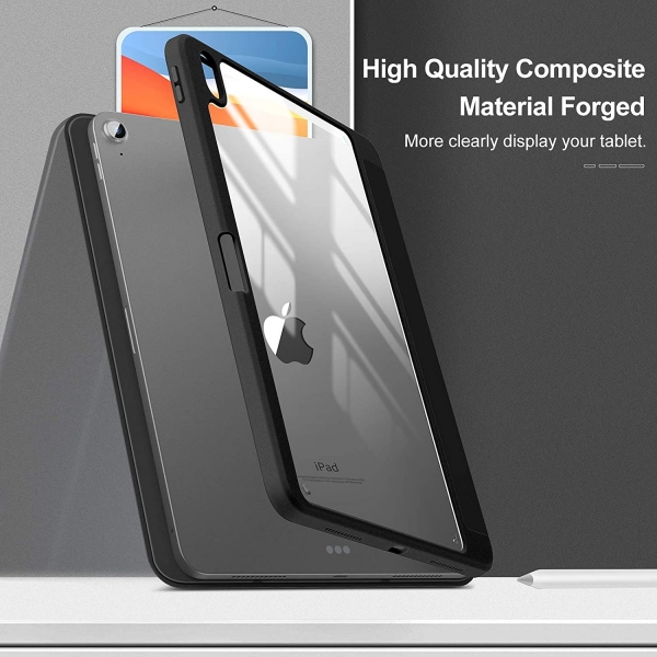Infiland iPad Air Kalem Blmeli Klf (10.9 in)-Black