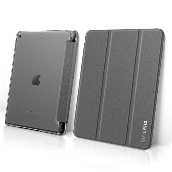 Infiland iPad Kalem Blmeli Klf (10.2 in)(7.Nesil)-Gray
