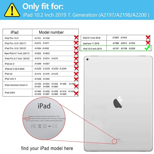 Infiland iPad Kalem Blmeli Klf (10.2 in)(7.Nesil)-Gray