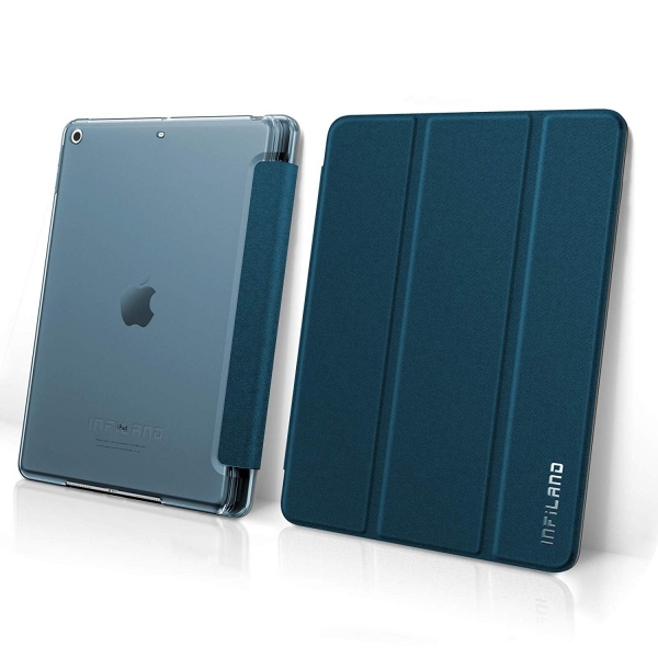 Infiland iPad Kalem Blmeli Klf (10.2 in)(7.Nesil)-Navy