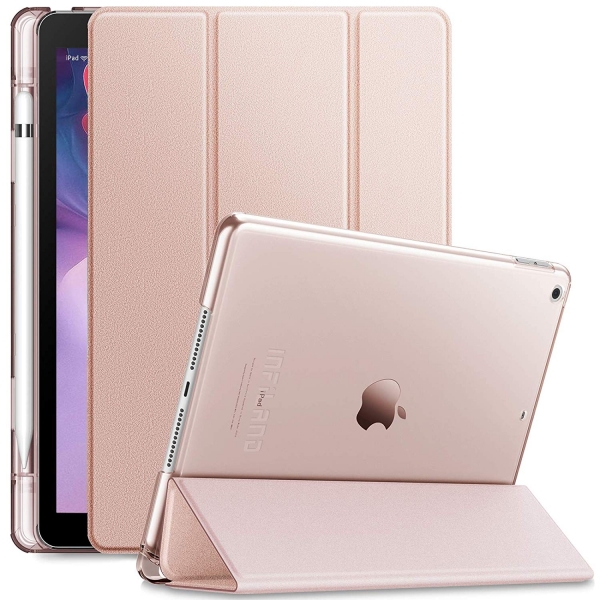Infiland iPad Kalem B�lmeli K�l�f (10.2 in�)(7.Nesil)-Rose Gold