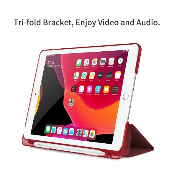 Infiland iPad Kalem B�lmeli K�l�f (10.2 in�)(7.Nesil)-Wine