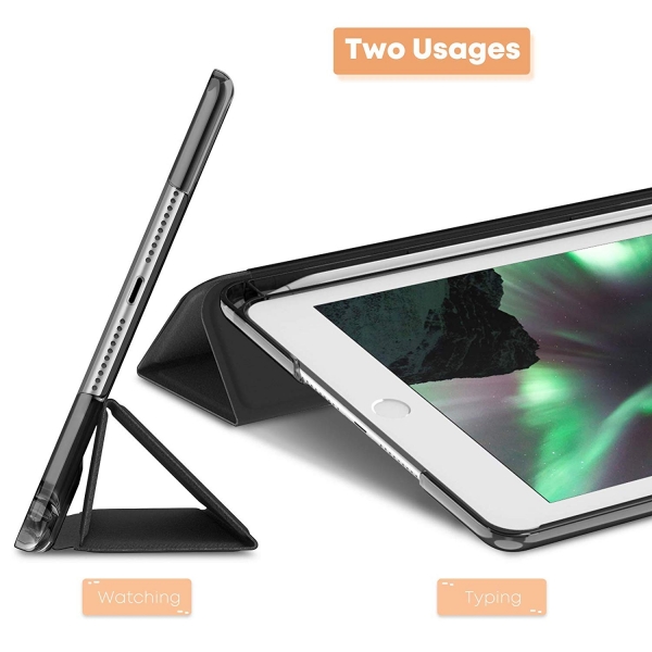 Infiland iPad Mini 5 Kalem Blmeli Klf (7.9 in)-Black