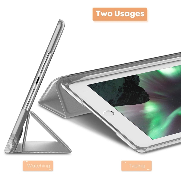 Infiland iPad Mini 5 Kalem Blmeli Klf (7.9 in)-Silver