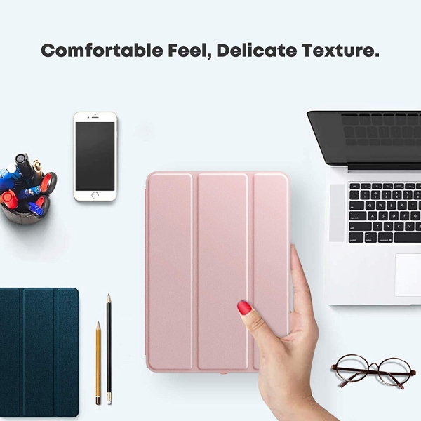 Infiland iPad Mini 5 Kalem Blmeli Klf (7.9 in)-Rose Gold