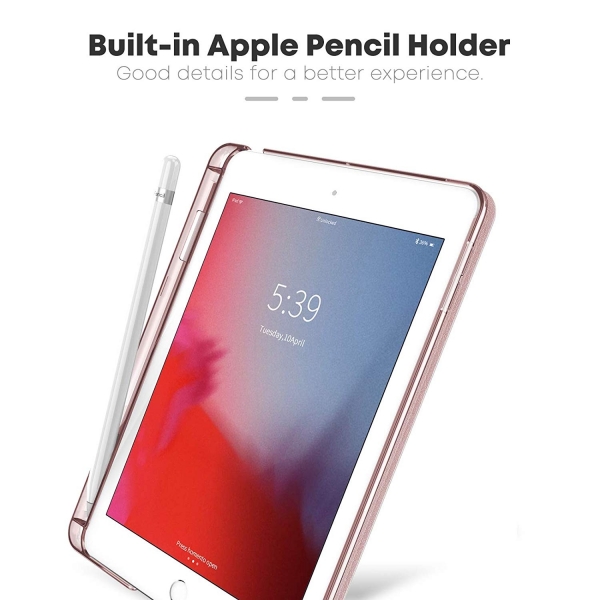Infiland iPad Mini 5 Kalem Blmeli Klf (7.9 in)-Rose Gold