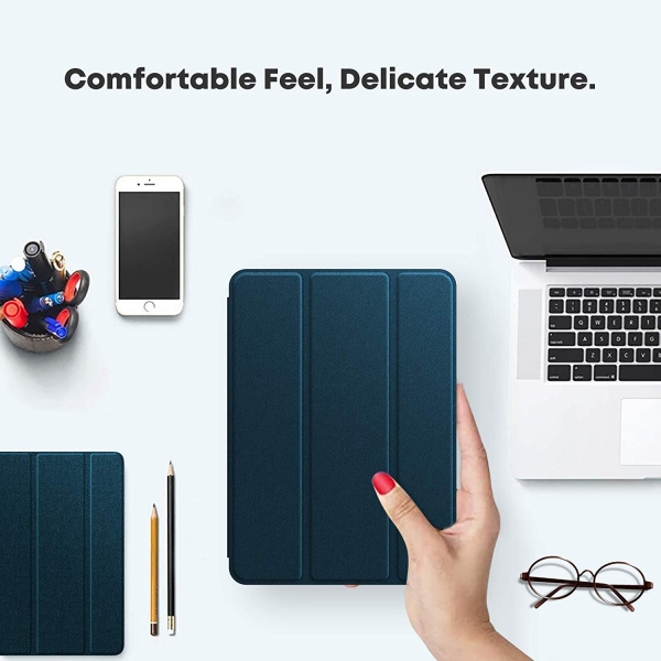 Infiland iPad Mini 5 Kalem Blmeli Klf (7.9 in)-Navy