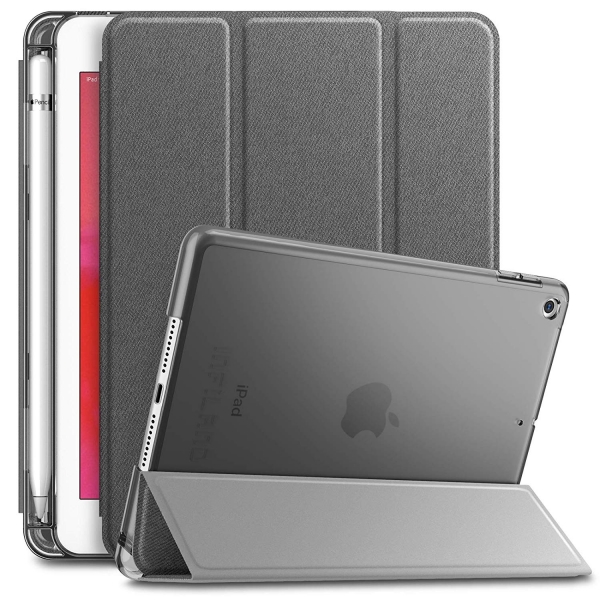 Infiland iPad Mini 5 Kalem Blmeli Klf (7.9 in)-Grey