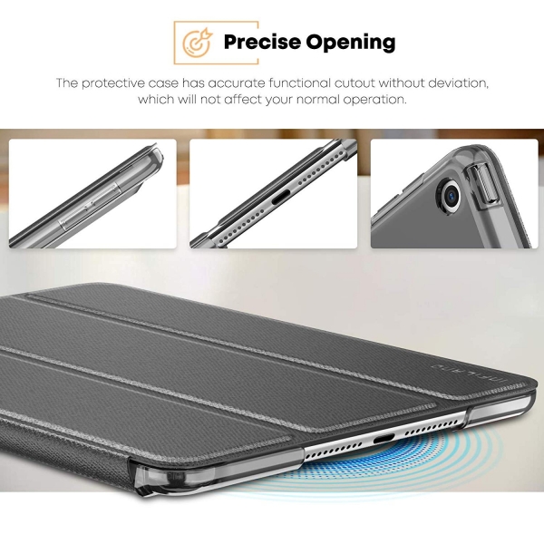 Infiland iPad Mini 5 Kalem Blmeli Klf (7.9 in)-Grey