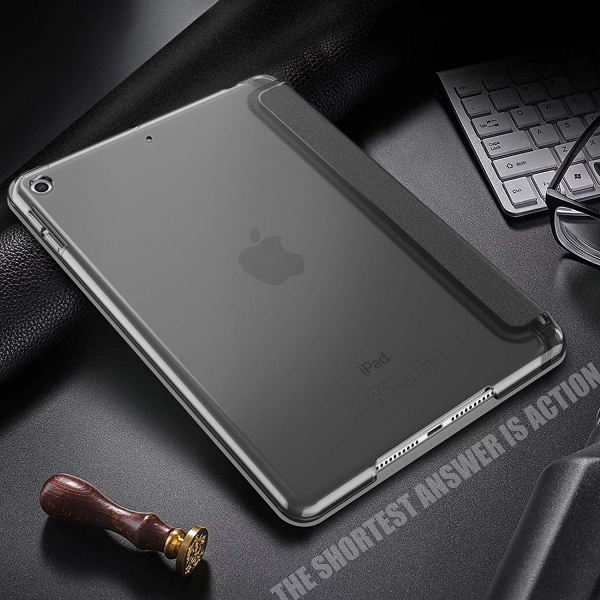 Infiland iPad Mini 5 Kalem Blmeli Klf (7.9 in)-Grey