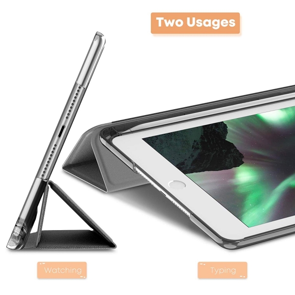 Infiland iPad Mini 5 Kalem Blmeli Klf (7.9 in)-Grey