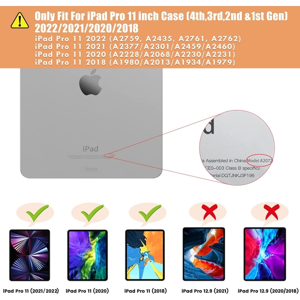 Infiland iPad Pro Kalem Blmeli Klf (11 in)(4.Nesil)-Gray