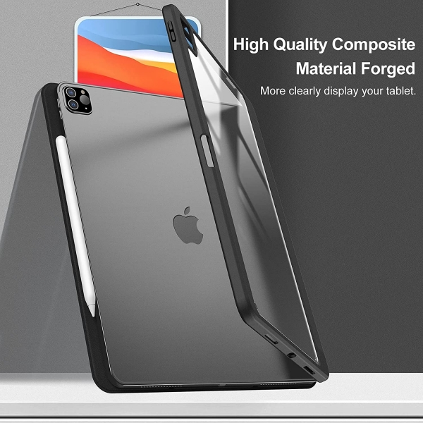 Infiland iPad Pro Kalem Bölmeli Kılıf (12.9 inç)(5.Nesil)-Black