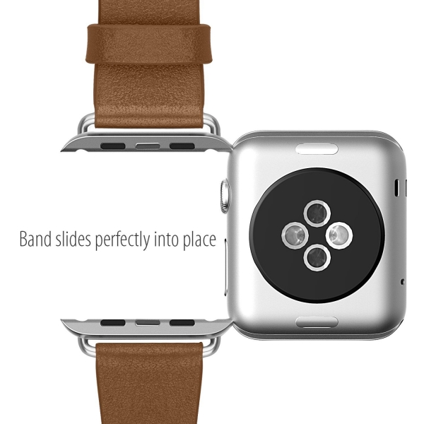 JD Tech Apple Watch Seri 3/2/1 Deri Kay (42mm)-Brown