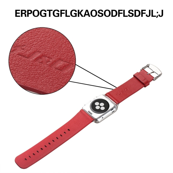 JD Tech Apple Watch Seri 3/2/1 Deri Kay (42mm)-Red