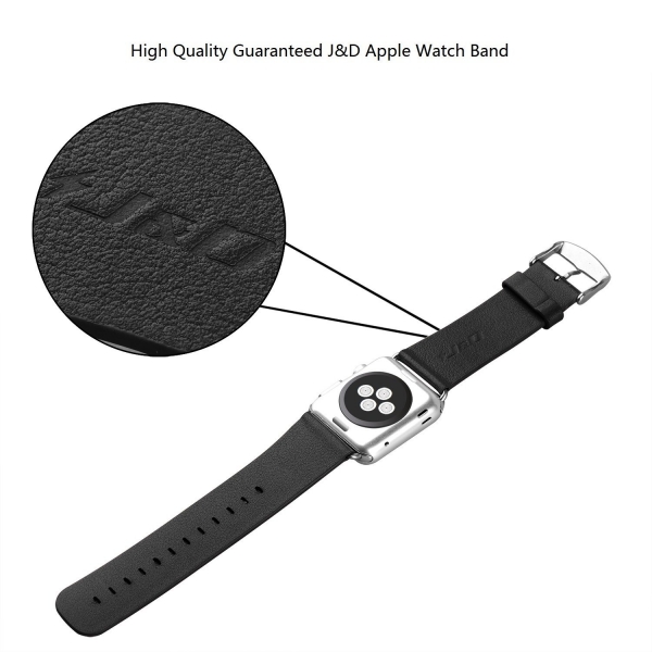 JD Tech Apple Watch Seri 3/2/1 Deri Kay (42mm)-Black