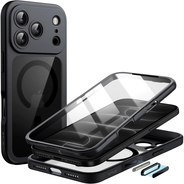 JETech 360 Tam G�vde iPhone 18 Pro Max Manyetik K�l�f-Black