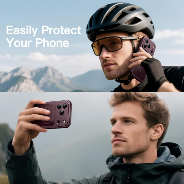 JETech 360 Tam G�vde iPhone 18 Pro Max Manyetik K�l�f-Dark Cherry